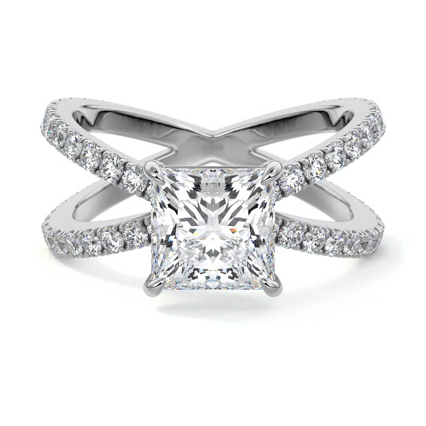 Mirella - Princess Platinum Lab Grown Diamond Engagement Ring | Nura Lab