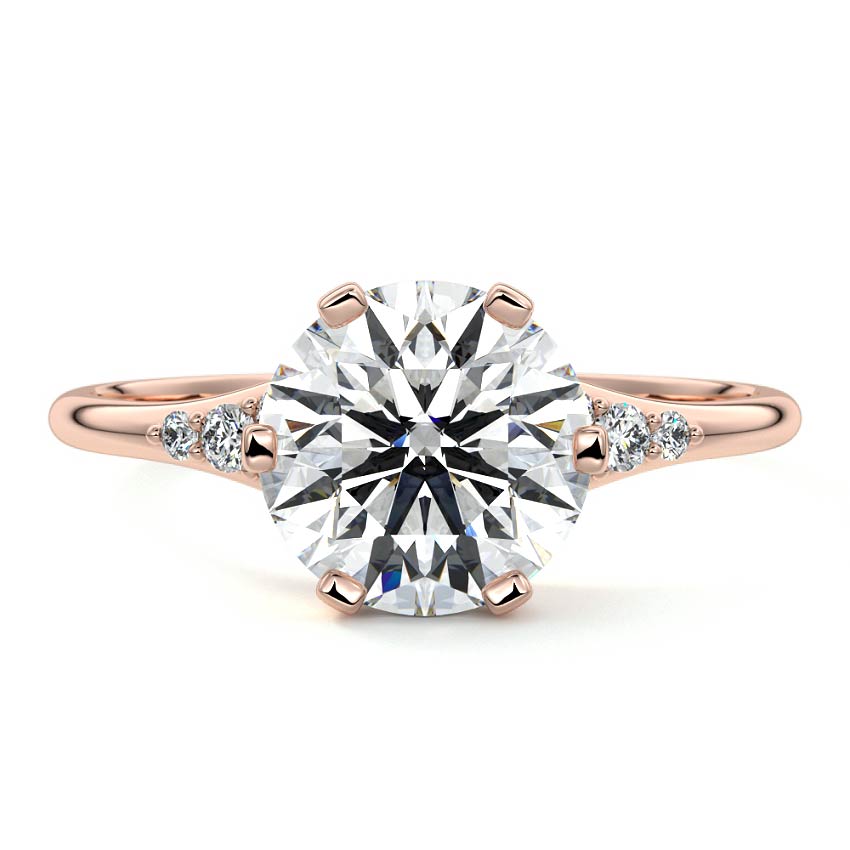 Nerina - Round Rose Gold Lab Grown Diamond Engagement Ring | Nura Lab