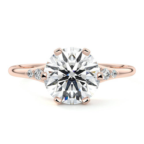 Nerina - Round Rose Gold Lab Grown Diamond Engagement Ring | Nura Lab