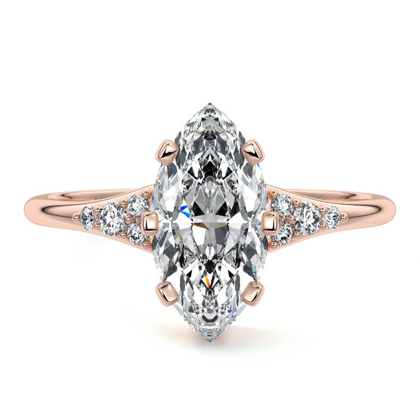 Nerina - Marquise Rose Gold Lab Grown Diamond Engagement Ring | Nura Lab