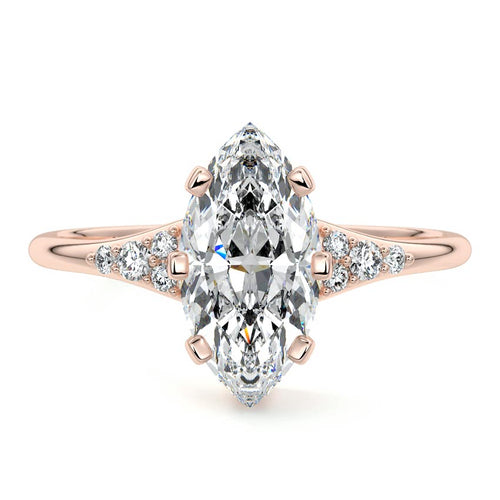 Nerina - Marquise Rose Gold Lab Grown Diamond Engagement Ring | Nura Lab