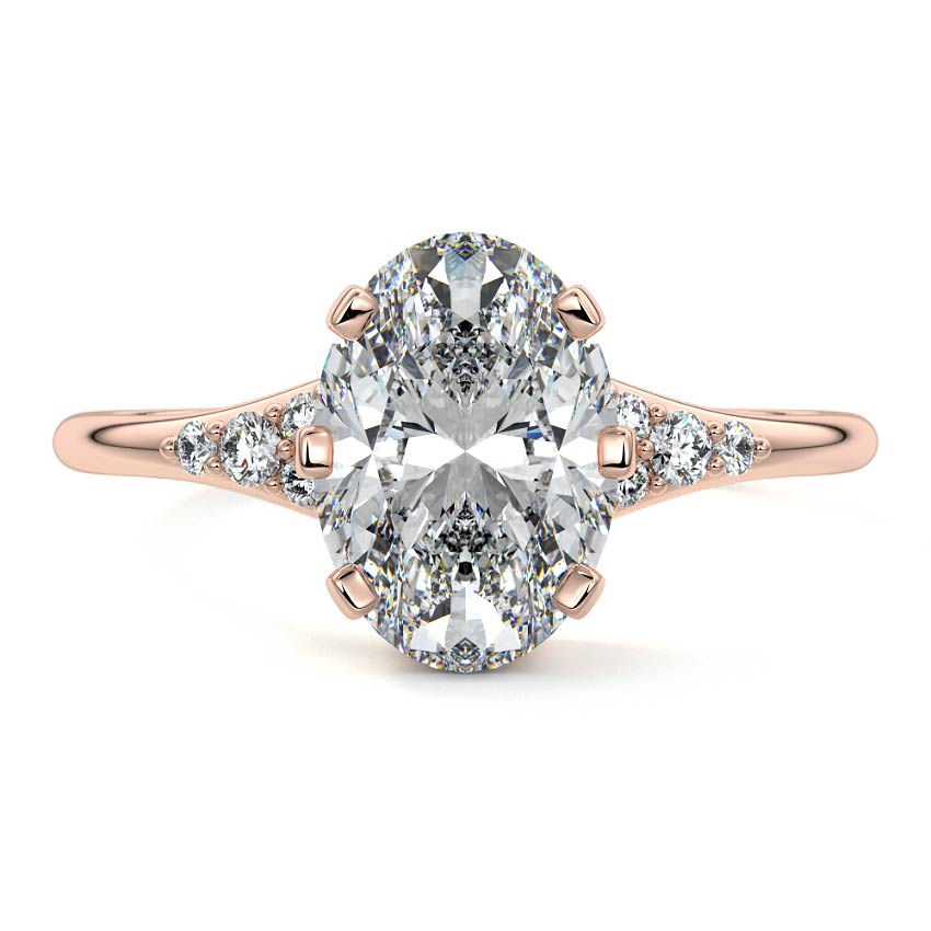 Nerina - Oval Rose Gold Lab Grown Diamond Engagement Ring | Nura Lab
