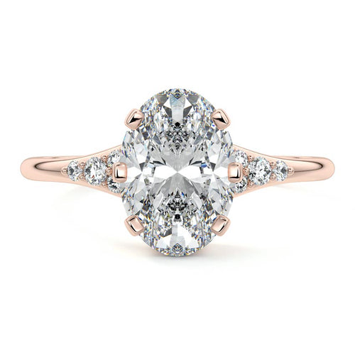 Nerina - Oval Rose Gold Lab Grown Diamond Engagement Ring | Nura Lab
