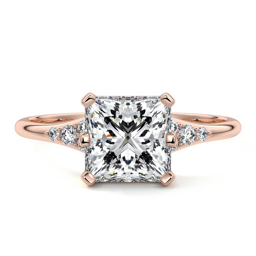 Nerina - Princess Rose Gold Lab Grown Diamond Engagement Ring | Nura Lab