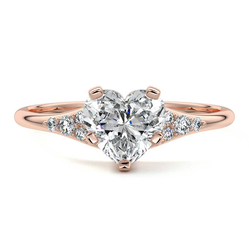 Nerina - Heart Rose Gold Lab Grown Diamond Engagement Ring | Nura Lab