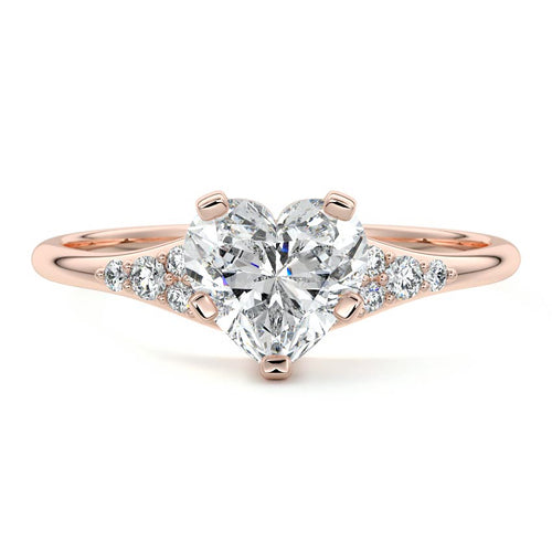 Nerina - Heart Rose Gold Lab Grown Diamond Engagement Ring | Nura Lab