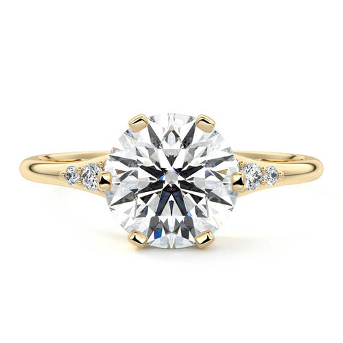 Nerina - Round Yellow Gold Lab Grown Diamond Engagement Ring | Nura Lab