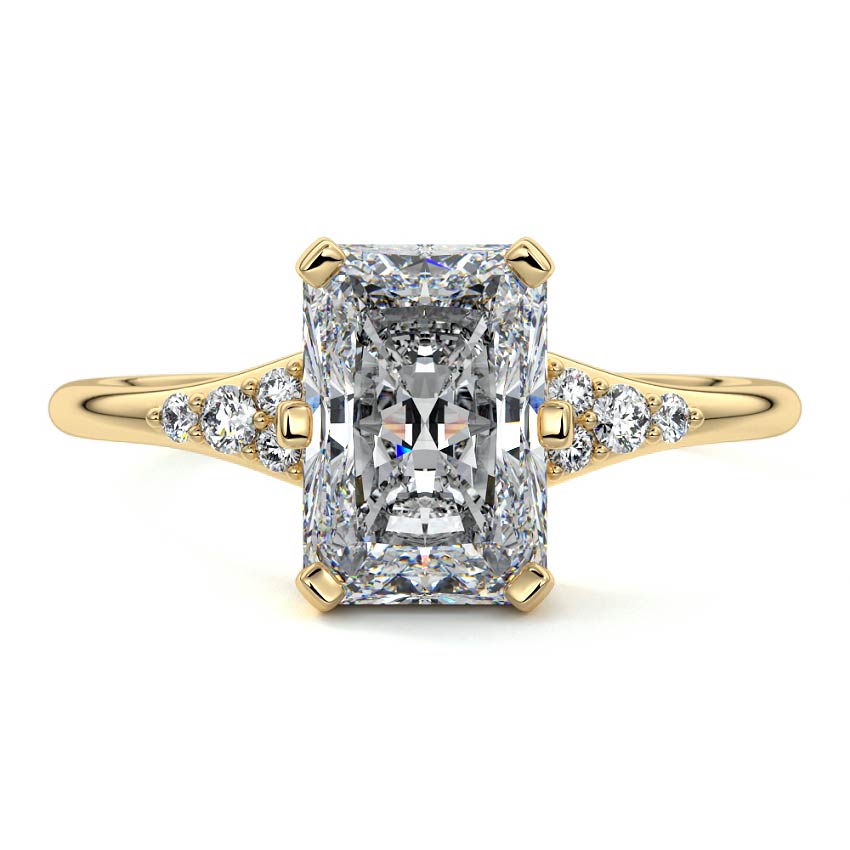 Nerina - Radiant Yellow Gold Lab Grown Diamond Engagement Ring | Nura Lab