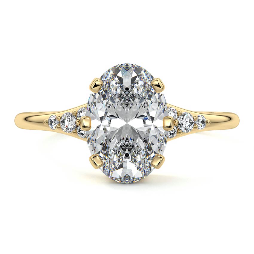 Nerina - Oval Yellow Gold Lab Grown Diamond Engagement Ring | Nura Lab