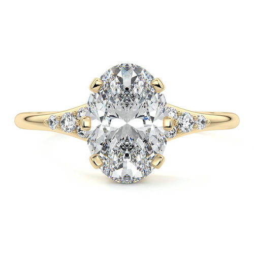 Nerina - Oval Yellow Gold Lab Grown Diamond Engagement Ring | Nura Lab