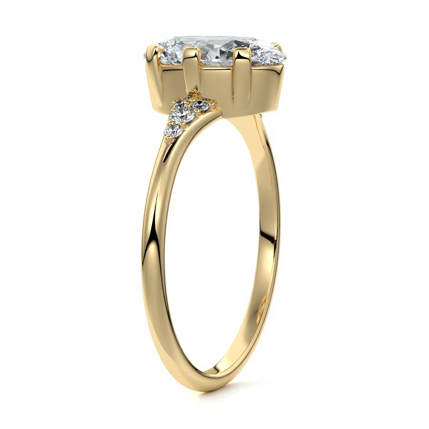Nerina - Oval Yellow Gold Lab Grown Diamond Engagement Ring | Nura Lab
