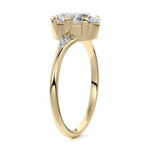 Nerina - Oval Yellow Gold Lab Grown Diamond Engagement Ring | Nura Lab