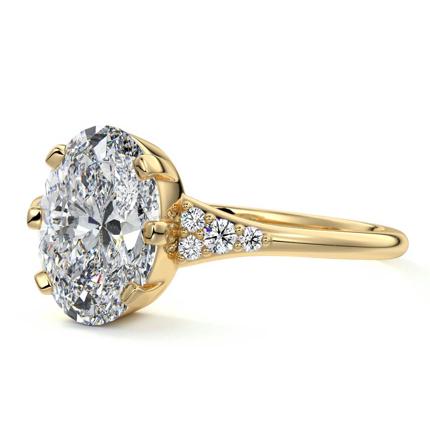 Nerina - Oval Yellow Gold Lab Grown Diamond Engagement Ring | Nura Lab