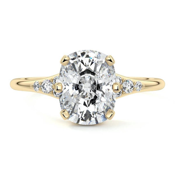 Nerina - Cushion Side Stone Lab Grown Diamond Engagement Ring