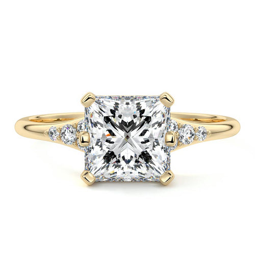 Nerina - Princess Yellow Gold Lab Grown Diamond Engagement Ring | Nura Lab