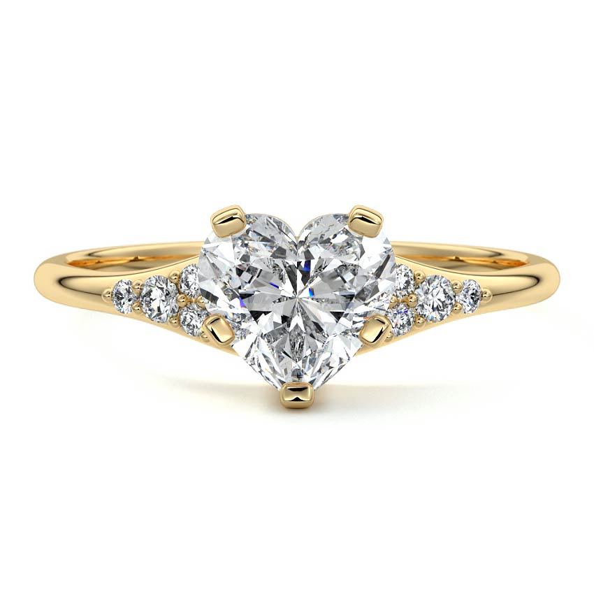 Nerina - Heart Yellow Gold Lab Grown Diamond Engagement Ring | Nura Lab