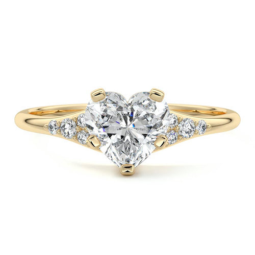 Nerina - Heart Yellow Gold Lab Grown Diamond Engagement Ring | Nura Lab