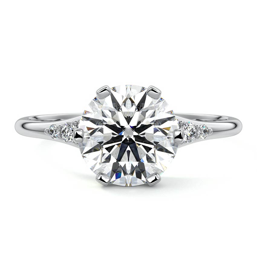 Nerina - Round White Gold Lab Grown Diamond Engagement Ring | Nura Lab