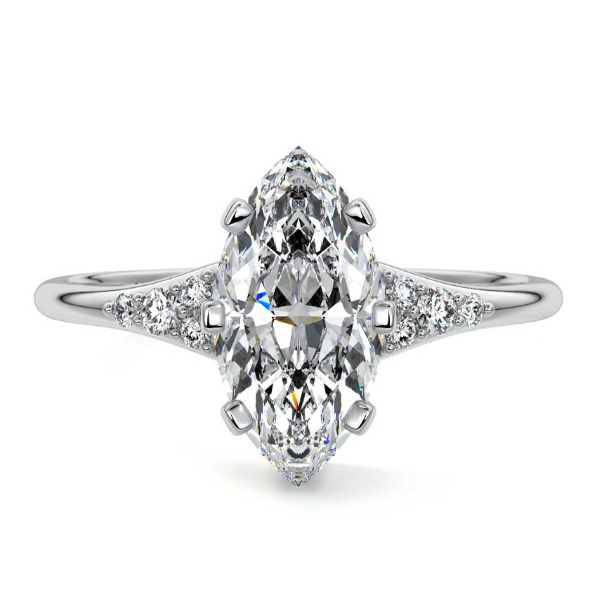 Nerina - Marquise White Gold Lab Grown Diamond Engagement Ring | Nura Lab