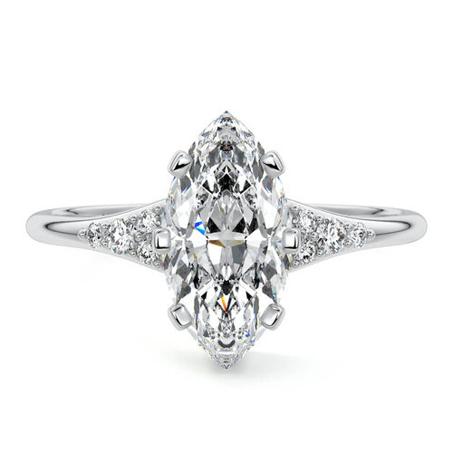 Nerina - Marquise White Gold Lab Grown Diamond Engagement Ring | Nura Lab