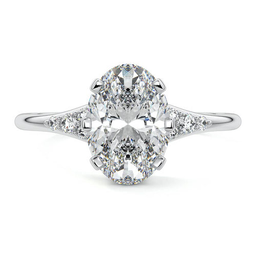 Nerina - Oval White Gold Lab Grown Diamond Engagement Ring | Nura Lab