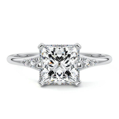 Nerina - Princess White Gold Lab Grown Diamond Engagement Ring | Nura Lab