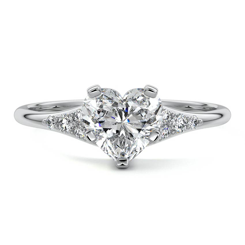 Nerina - Heart White Gold Lab Grown Diamond Engagement Ring | Nura Lab