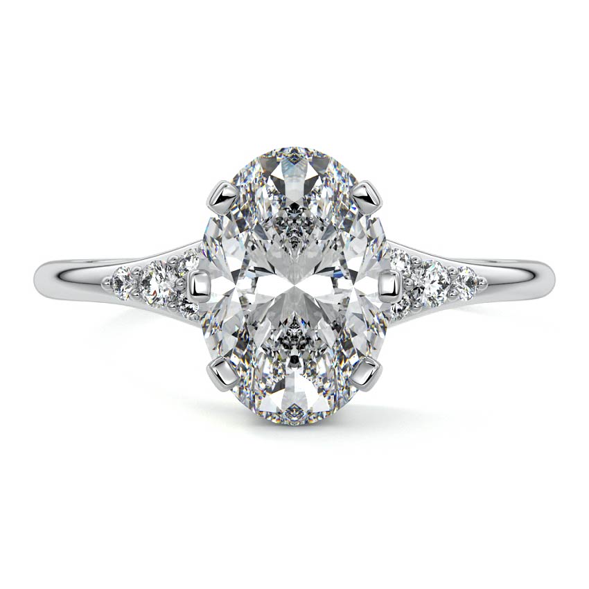 Nerina - Oval Platinum Lab Grown Diamond Engagement Ring | Nura Lab