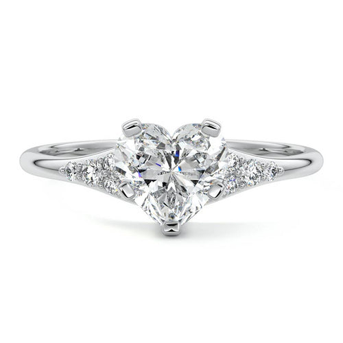 Nerina - Heart Platinum Lab Grown Diamond Engagement Ring | Nura Lab