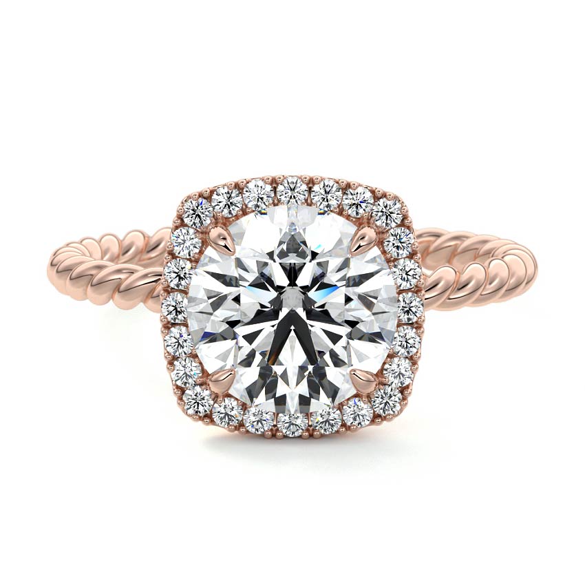 Noemi - Round Rose Gold Lab Grown Diamond Engagement Ring | Nura Lab