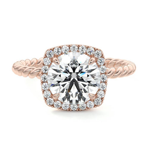 Noemi - Round Rose Gold Lab Grown Diamond Engagement Ring | Nura Lab