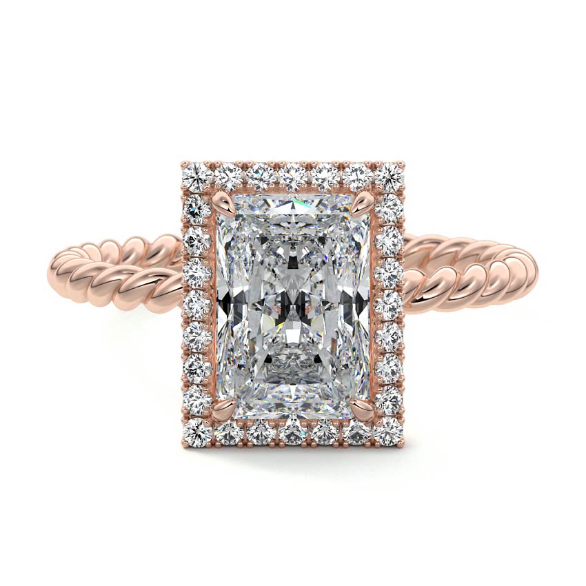 Noemi - Radiant Rose Gold Lab Grown Diamond Engagement Ring | Nura Lab