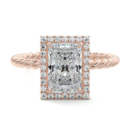 Noemi - Radiant Rose Gold Lab Grown Diamond Engagement Ring | Nura Lab