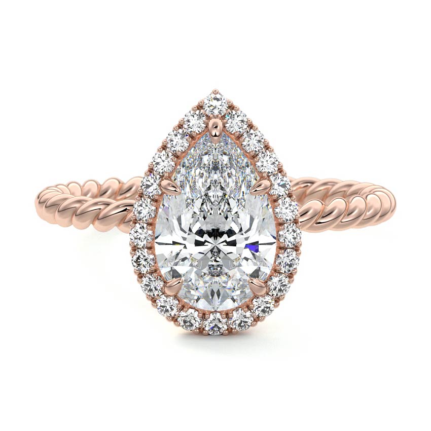 Noemi - Pear Rose Gold Lab Grown Diamond Engagement Ring | Nura Lab