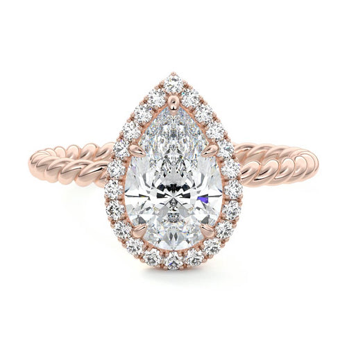 Noemi - Pear Rose Gold Lab Grown Diamond Engagement Ring | Nura Lab