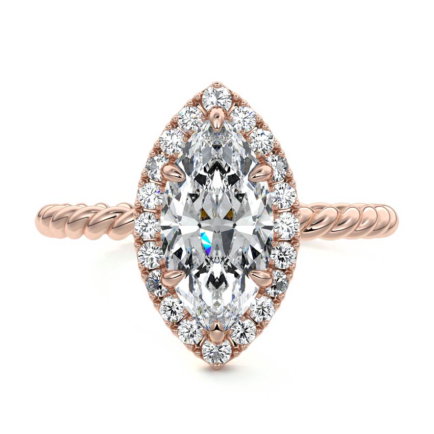 Noemi - Marquise Rose Gold Lab Grown Diamond Engagement Ring | Nura Lab
