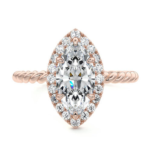 Noemi - Marquise Rose Gold Lab Grown Diamond Engagement Ring | Nura Lab