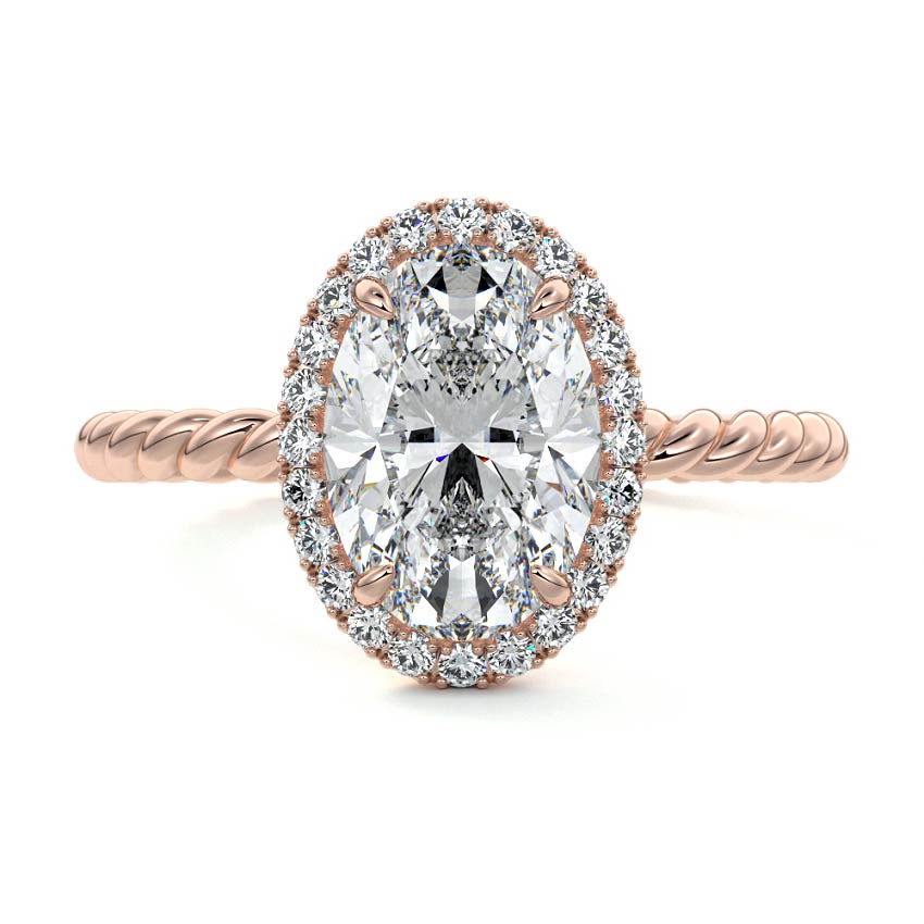 Noemi - Oval Rose Gold Lab Grown Diamond Engagement Ring | Nura Lab