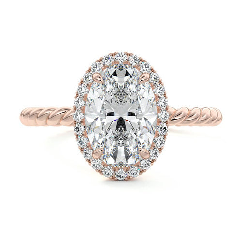 Noemi - Oval Rose Gold Lab Grown Diamond Engagement Ring | Nura Lab