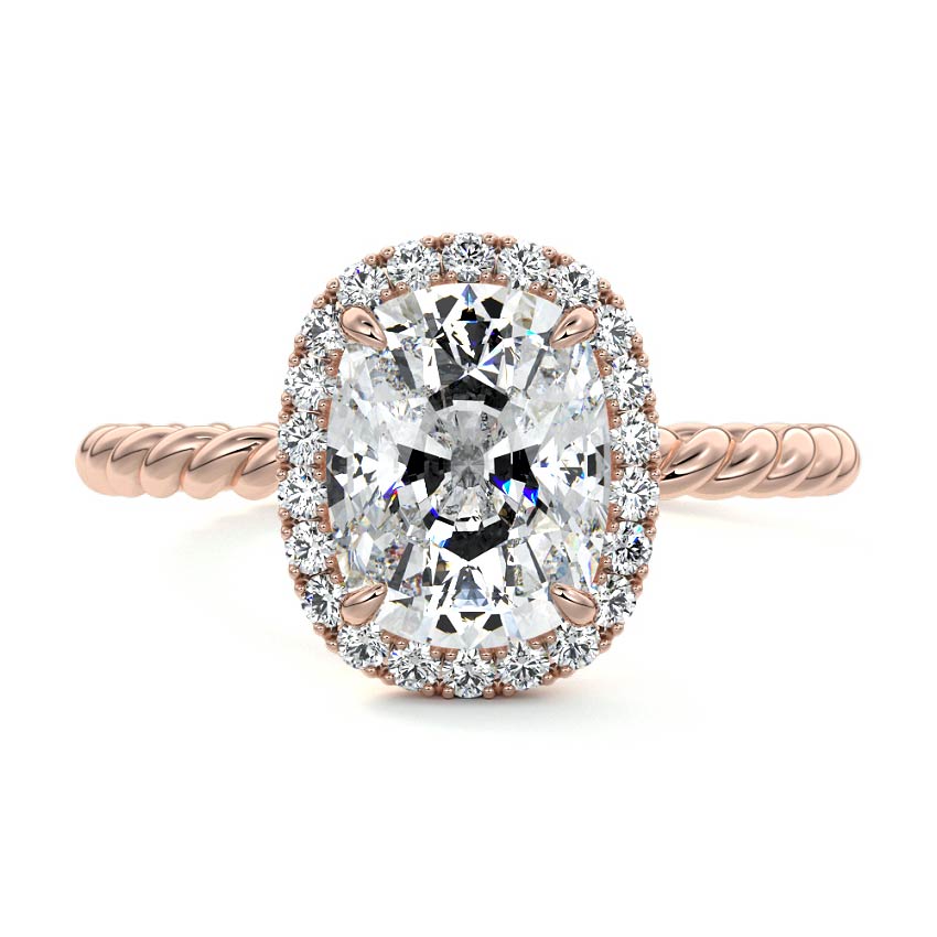 Noemi - Cushion Rose Gold Lab Grown Diamond Engagement Ring | Nura Lab