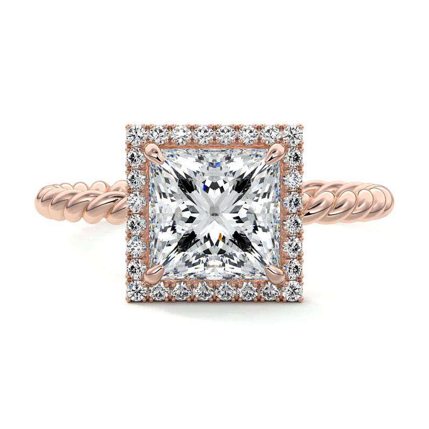 Noemi - Princess Rose Gold Lab Grown Diamond Engagement Ring | Nura Lab