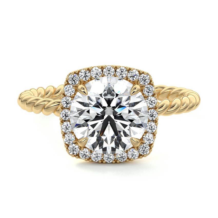 Noemi - Round Yellow Gold Lab Grown Diamond Engagement Ring | Nura Lab