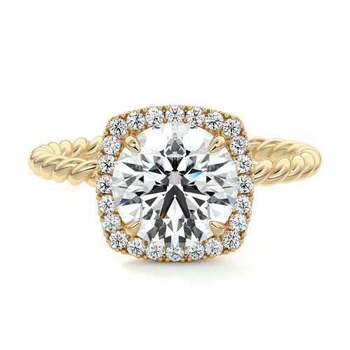 Noemi - Round Yellow Gold Lab Grown Diamond Engagement Ring | Nura Lab