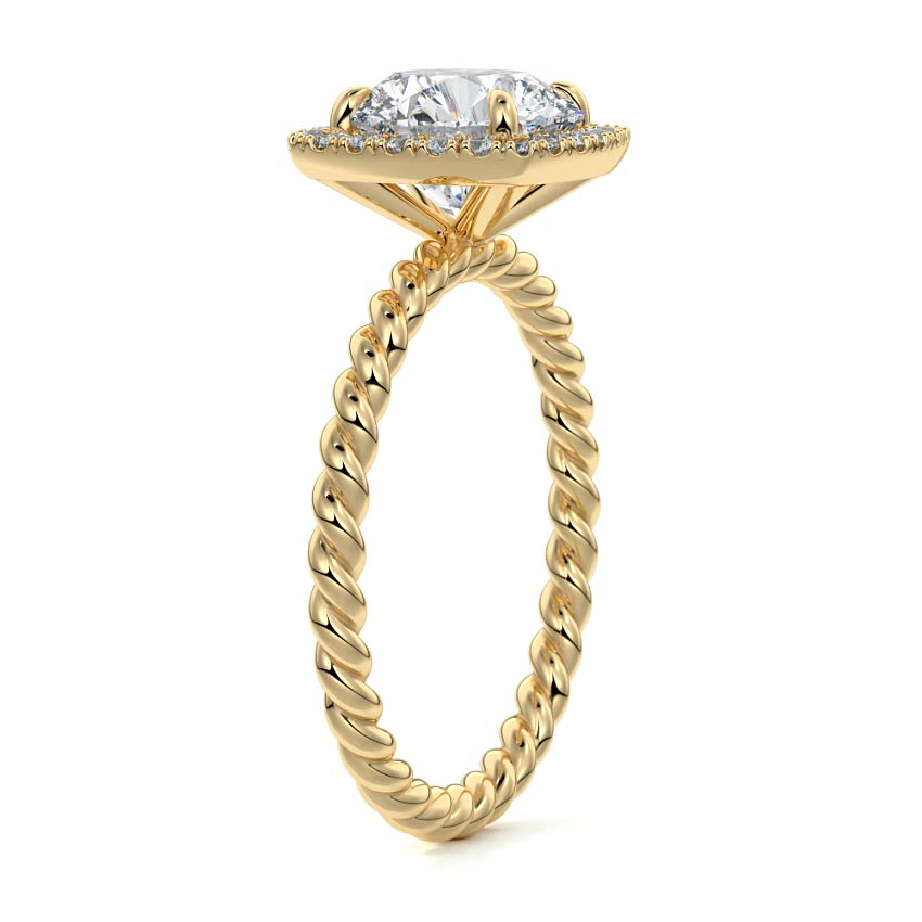 Noemi - Round Yellow Gold Lab Grown Diamond Engagement Ring | Nura Lab