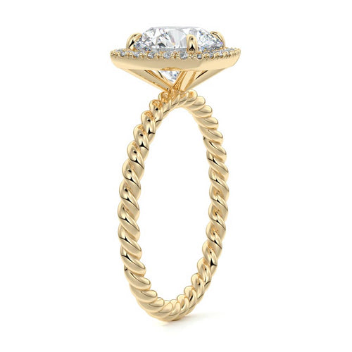 Noemi - Round Yellow Gold Lab Grown Diamond Engagement Ring | Nura Lab