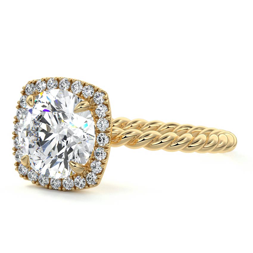 Noemi - Round Yellow Gold Lab Grown Diamond Engagement Ring | Nura Lab