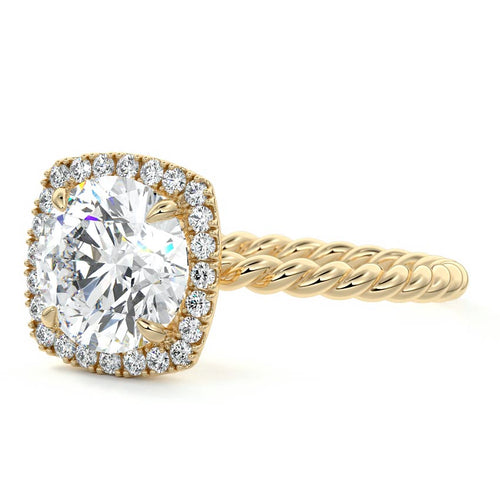 Noemi - Round Yellow Gold Lab Grown Diamond Engagement Ring | Nura Lab