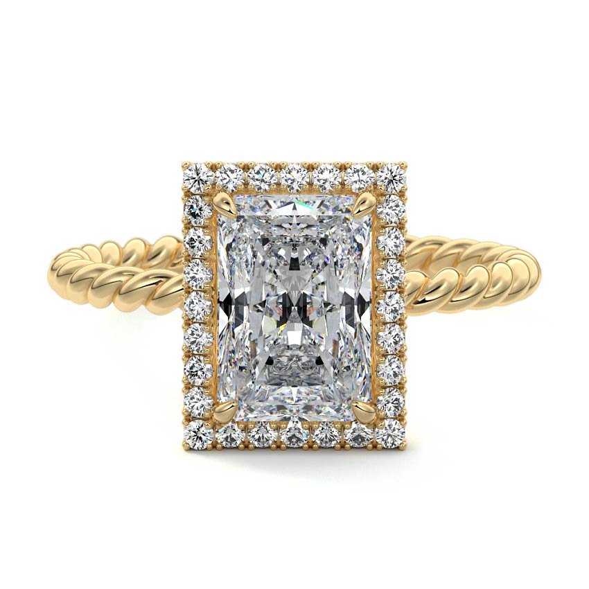 Noemi - Radiant Yellow Gold Lab Grown Diamond Engagement Ring | Nura Lab