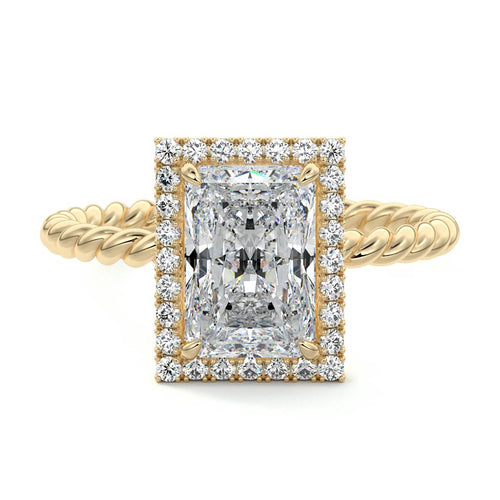 Noemi - Radiant Yellow Gold Lab Grown Diamond Engagement Ring | Nura Lab