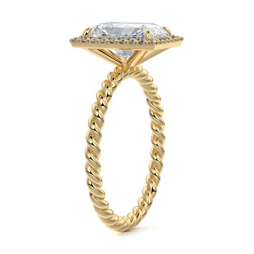 Noemi - Radiant Yellow Gold Engagement Ring Side View | Nura Lab
